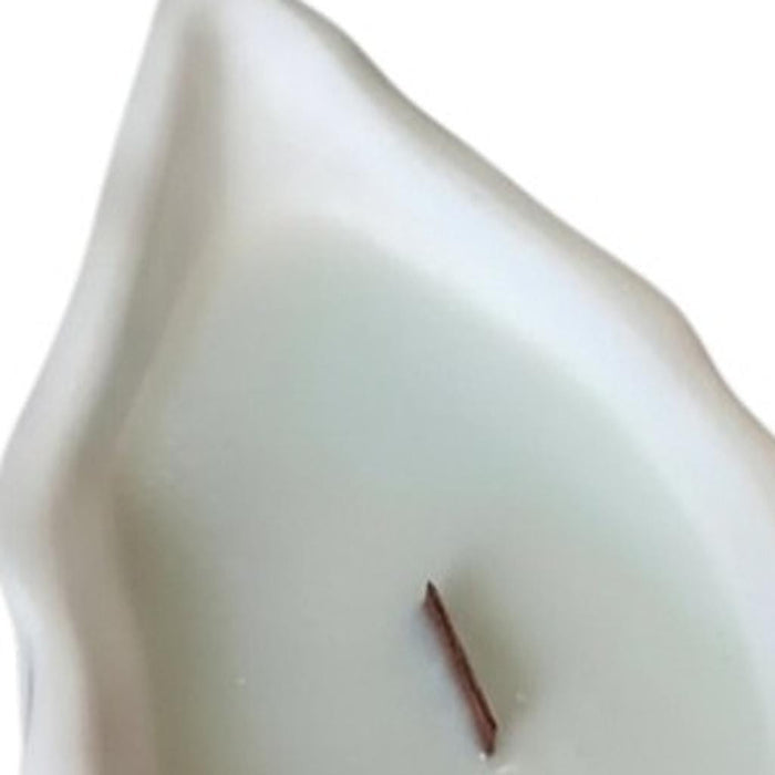 6" Light Blue High Tide Scented Soy Wax Candle In White Resin Novelty Holder
