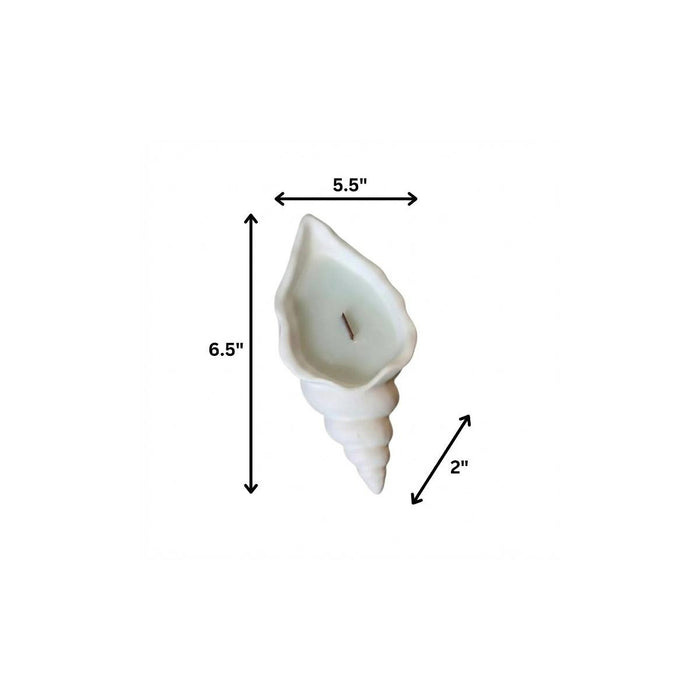 6" Light Blue High Tide Scented Soy Wax Candle In White Resin Novelty Holder
