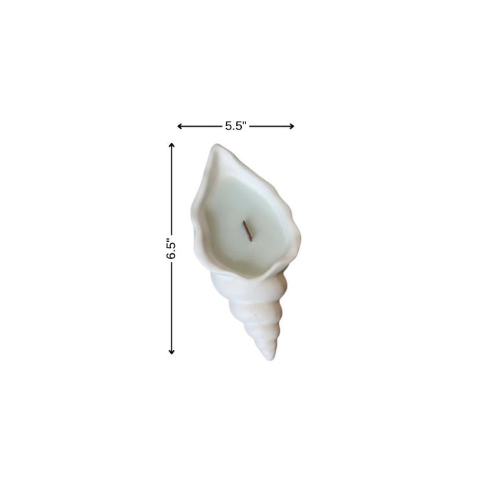 6" Light Blue Ocean Breeze Scented Soy Wax Candle In White Resin Novelty Holder