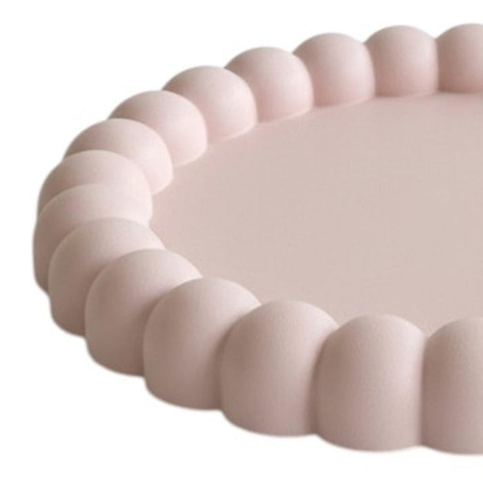 6" Pale Pink Resin Handmade Round Trinket Tray