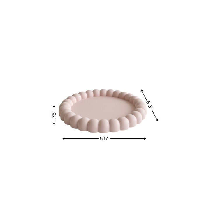 6" Pale Pink Resin Handmade Round Trinket Tray