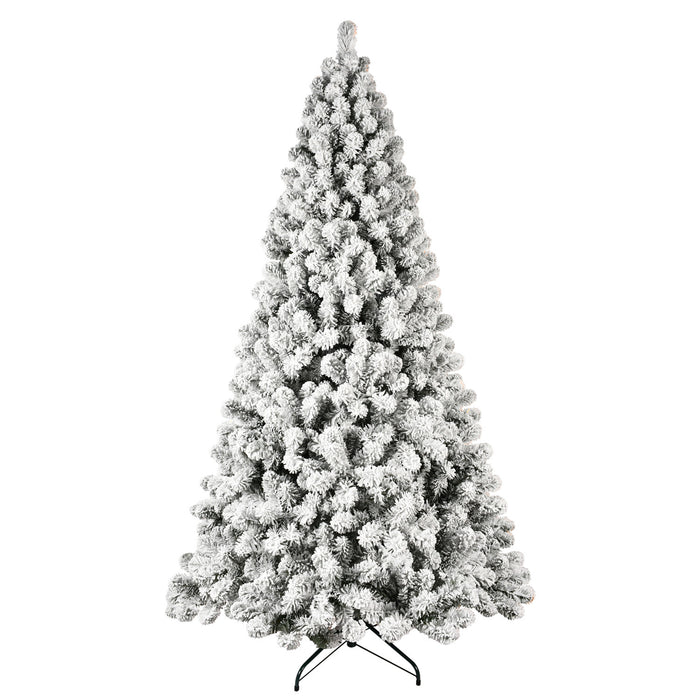 6' Pre Lit Full Flocked Spruce Christmas Tree