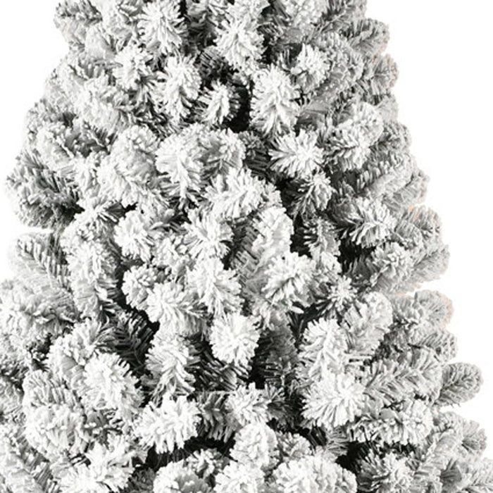 6' Pre Lit Full Flocked Spruce Christmas Tree