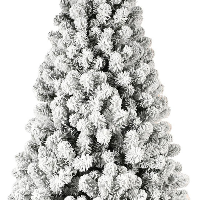 6' Pre Lit Full Flocked Spruce Christmas Tree