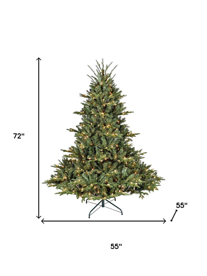 6' Pre Lit Full Pine Christmas Tree