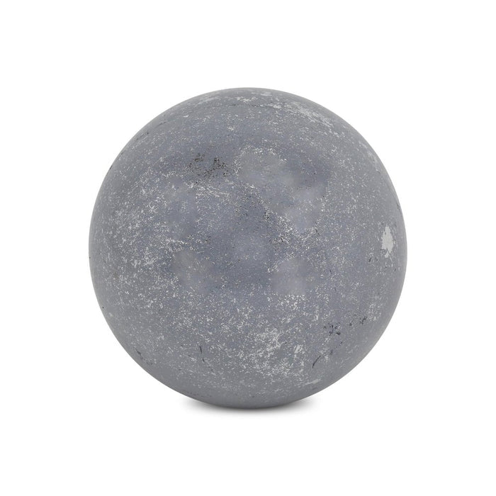 6" Silver Paper Mache Hand Painted Orb Decorative Orb