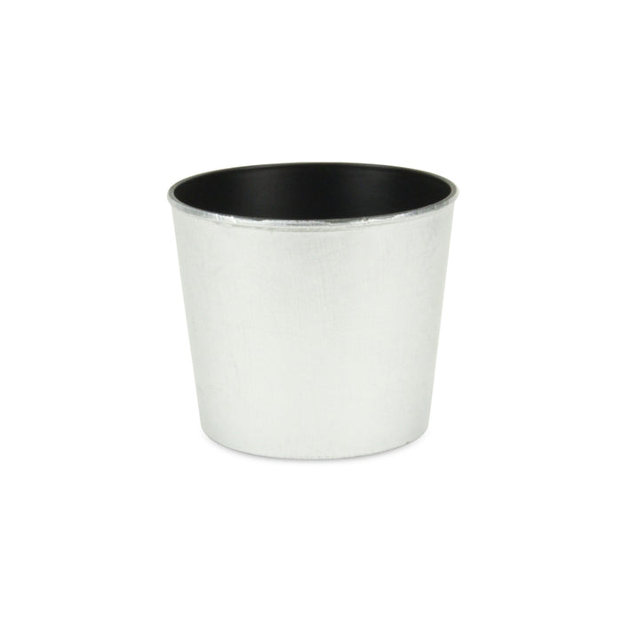 6" Silver Recycled Plastic Indoor Outdoor Round Pot Planter