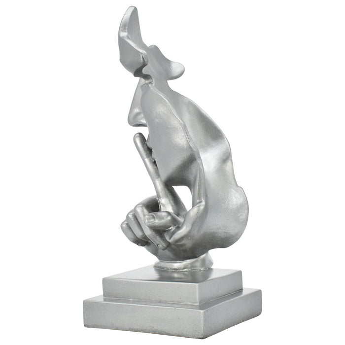 6" Silver Resin Tabletop Sculpture