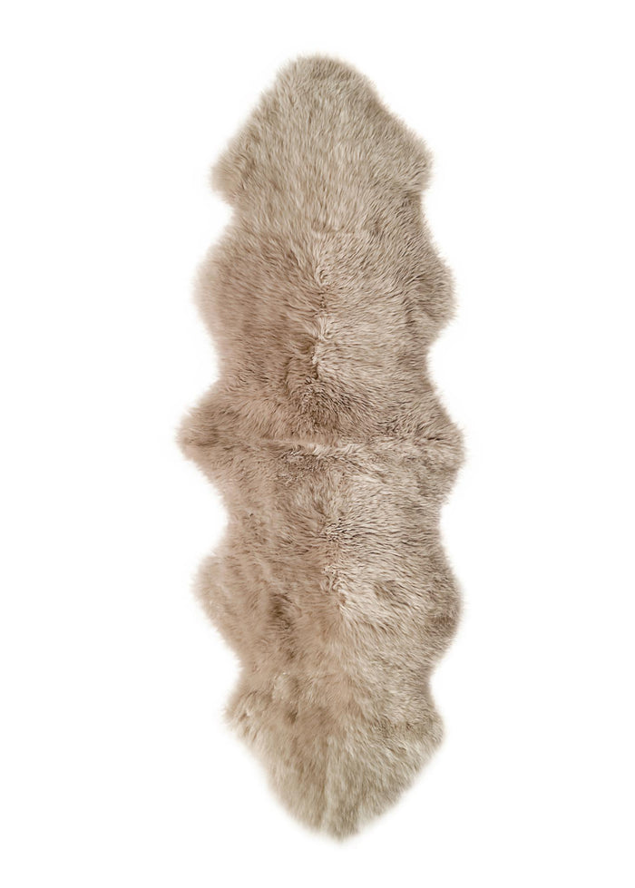 6' Taupe Genuine Sheepskin Area Rug