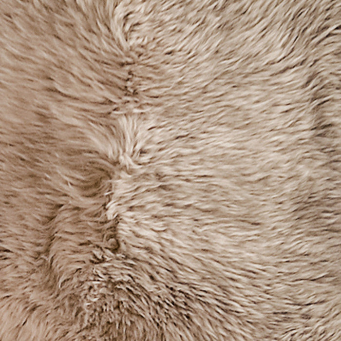 6' Taupe Genuine Sheepskin Area Rug