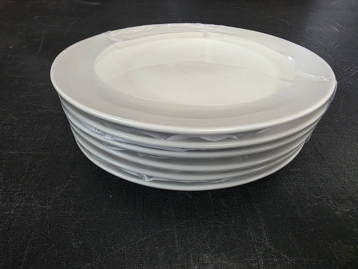 6 Unused Tuxton VEH-104 10 1/2" x 9" Eggshell Oval Coupe China Platter Plates - TH3