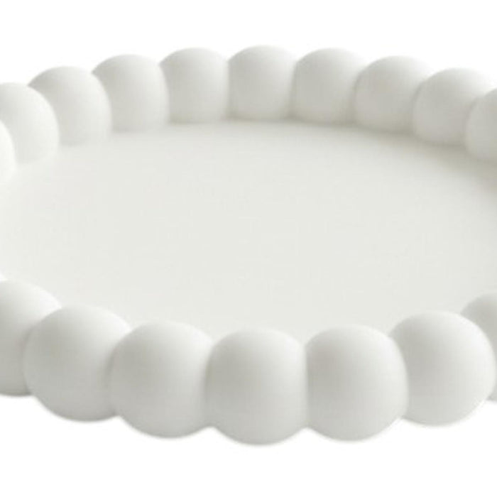 6" White Resin Handmade Round Trinket Tray