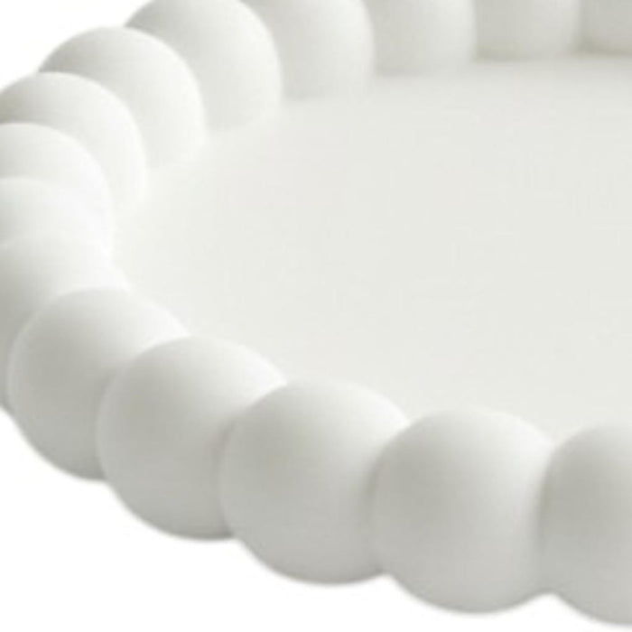 6" White Resin Handmade Round Trinket Tray