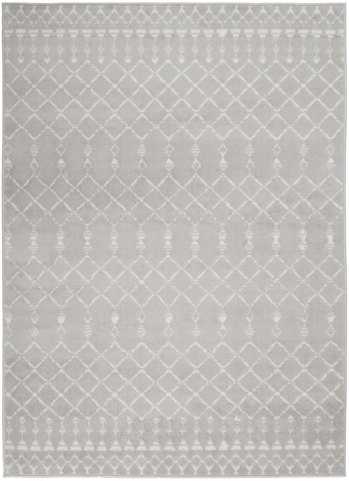 6' X 9' Gray and Ivory Moroccan Distressed Non Skid Area Rug