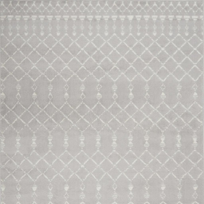 6' X 9' Gray and Ivory Moroccan Distressed Non Skid Area Rug