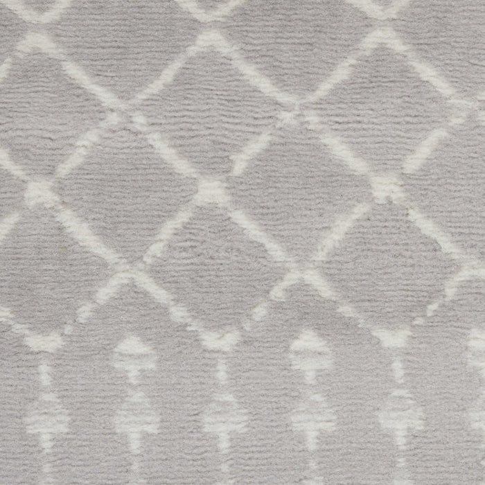 6' X 9' Gray and Ivory Moroccan Distressed Non Skid Area Rug