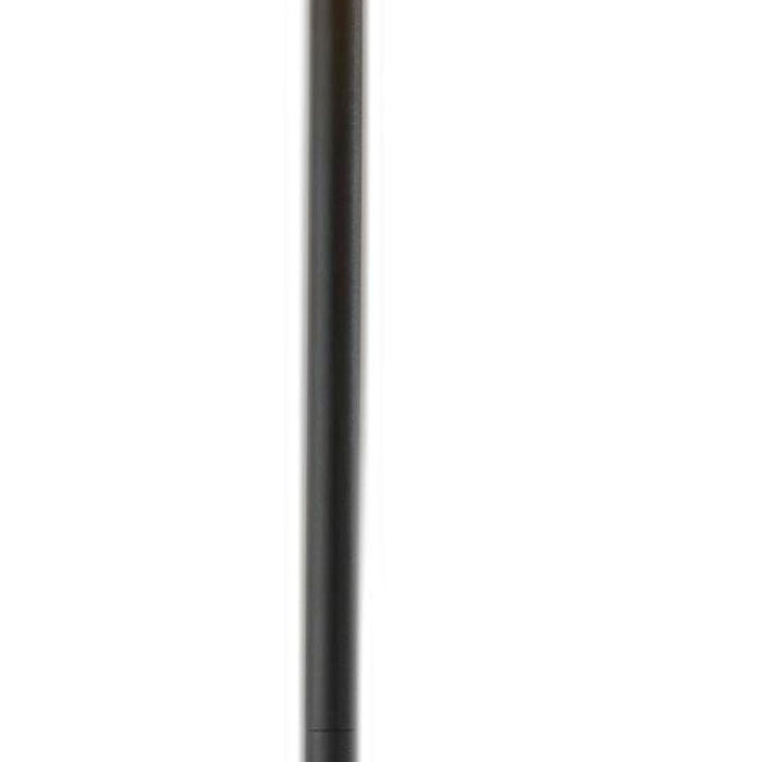 60" Brown And Black Floor Lamp With Brown Veneer Drum Shade