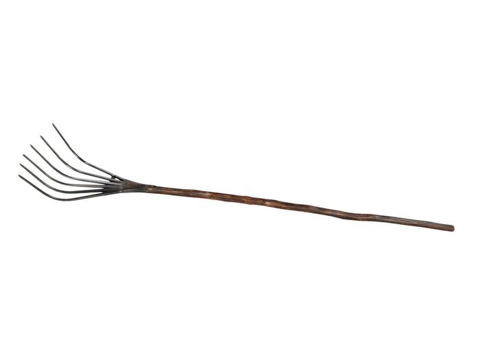 60" Brown And Black Wood And Metal Tabletop Sculpture