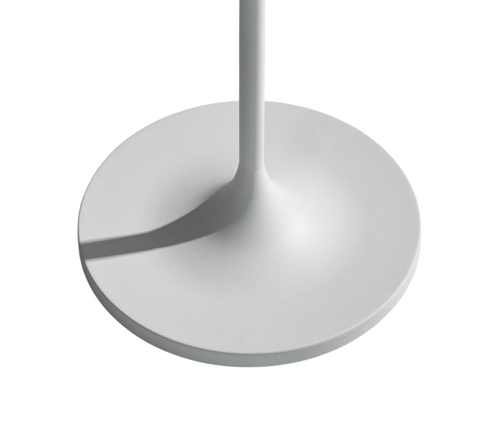 60" White Floor Lamp With White Fabric Drum Shade