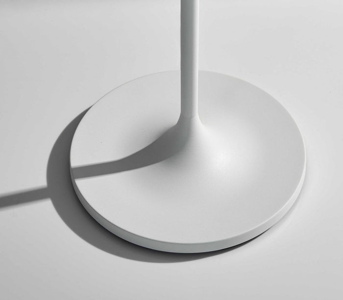60" White Floor Lamp With White Fabric Drum Shade