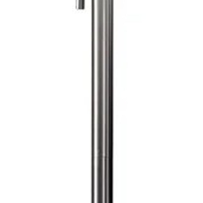 61" Silver Metal Floor Lamp With Fabric Shade