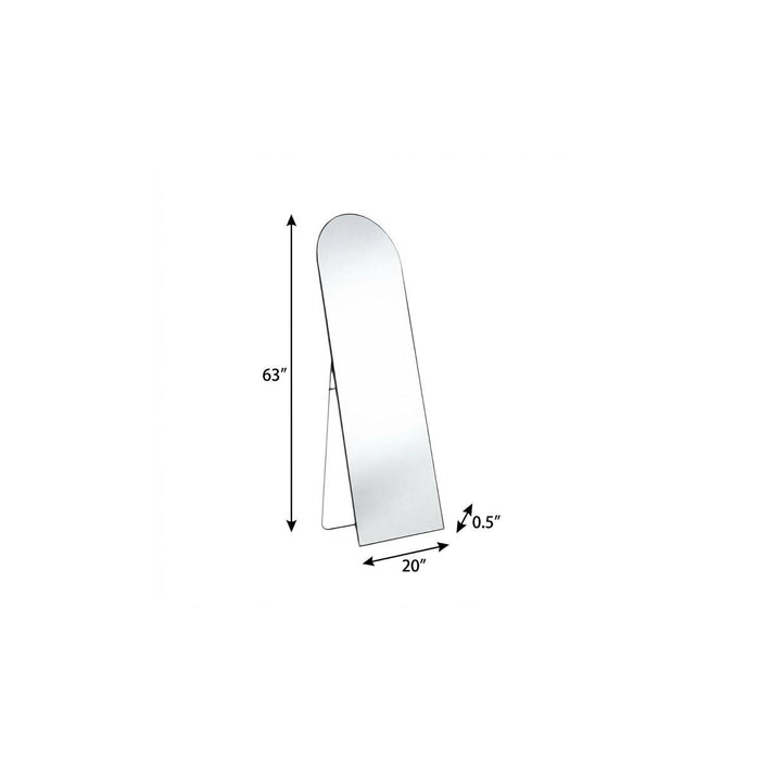 63" Black Metal Arch Wall Mounted Leaning And Freestanding Framed Standing Mirror