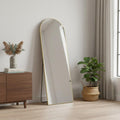 63" Gold Metal Arch Wall Mounted Leaning And Freestanding Framed Standing Mirror