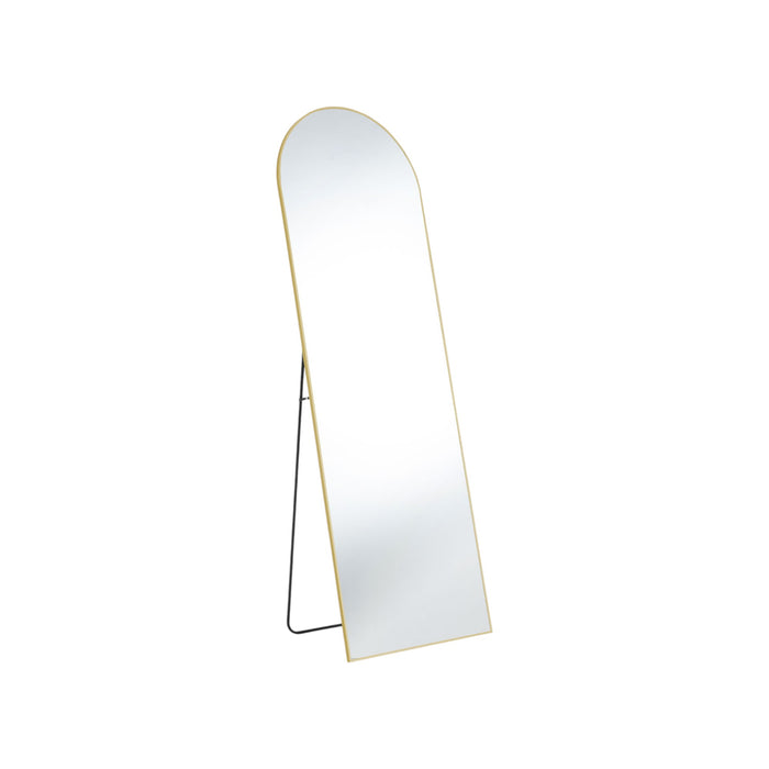 63" Gold Metal Arch Wall Mounted Leaning And Freestanding Framed Standing Mirror
