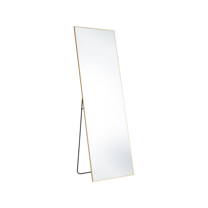 63" Gold Metal Wall Mounted Leaning And Freestanding Framed Standing Mirror