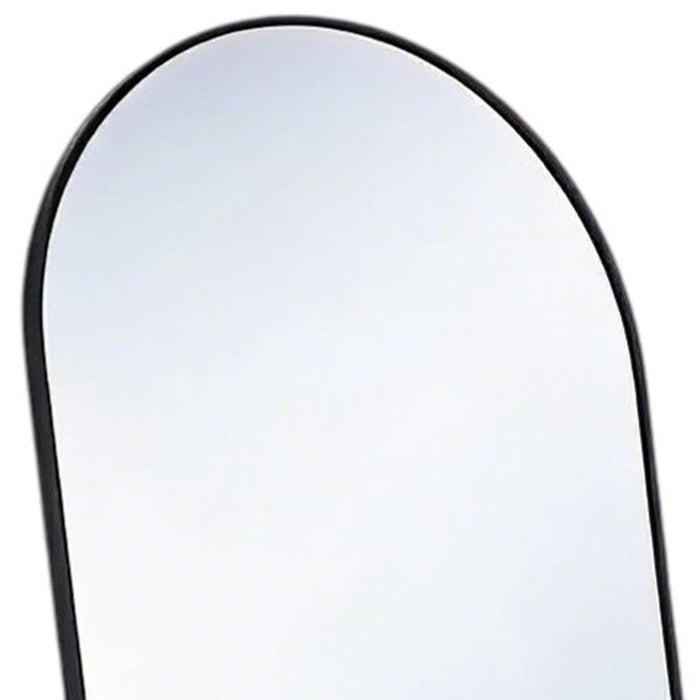 64" Black Aluminum Arch Freestanding And Wall Mounted Framed Full Length Mirror