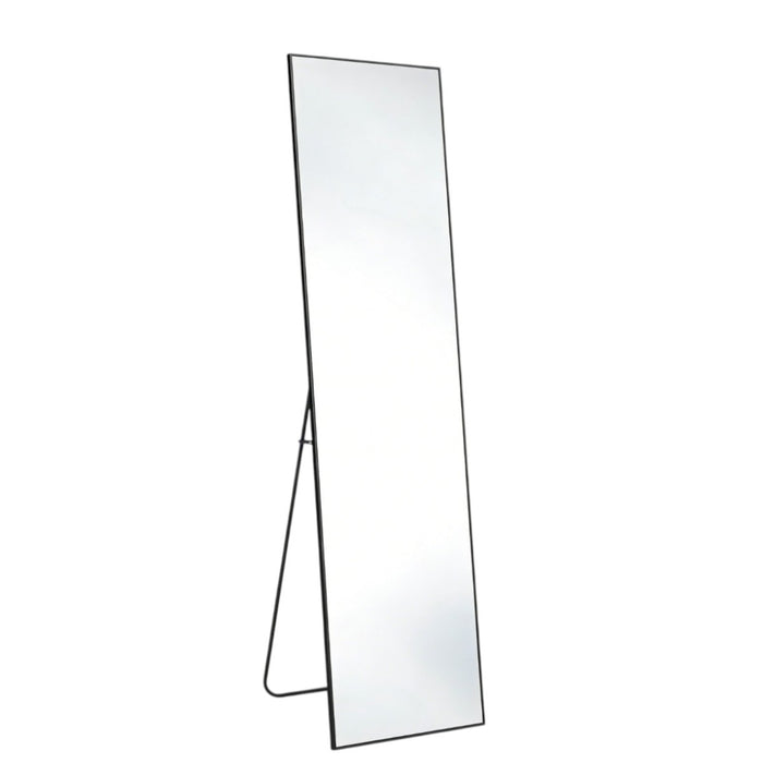 64" Black Aluminum Freestanding And Wall Mounted Framed Full Length Mirror