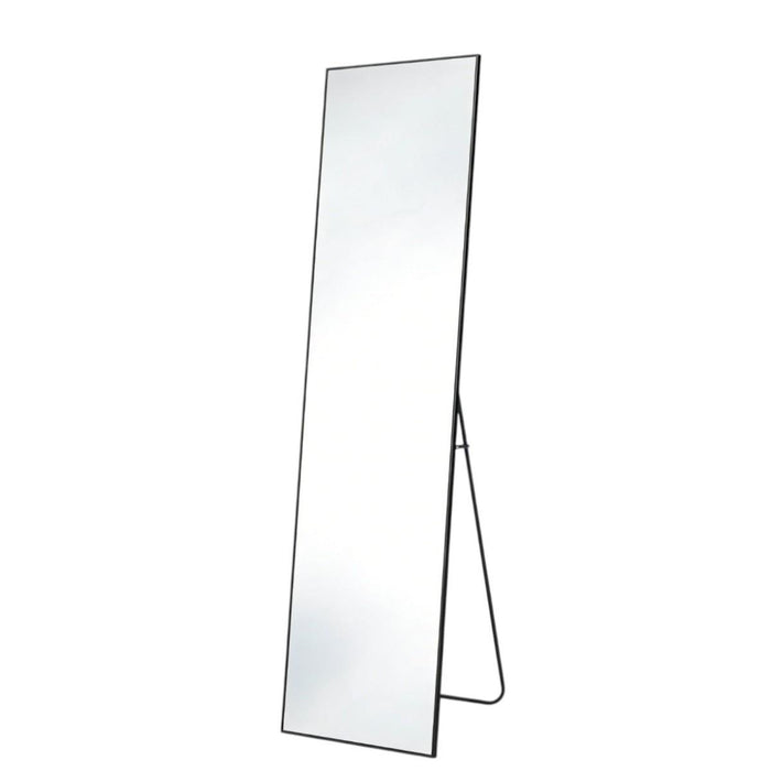 64" Black Aluminum Freestanding And Wall Mounted Framed Full Length Mirror