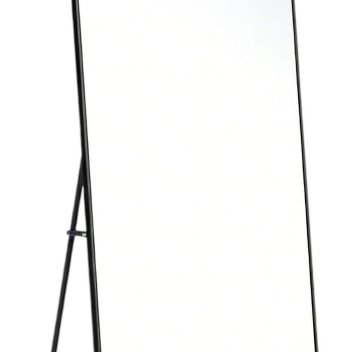 64" Black Aluminum Freestanding And Wall Mounted Framed Full Length Mirror