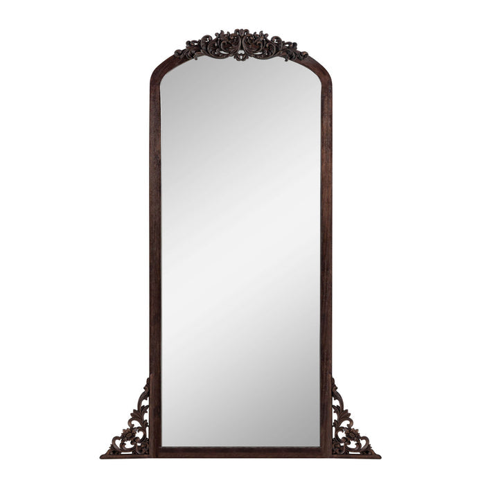 64" Brown Solid Wood Framed Full Length Mirror