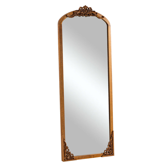 64" Brown Solid Wood Framed Full Length Mirror