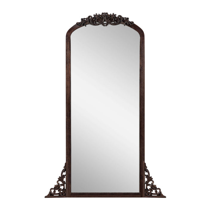 64" Brown Solid Wood Framed Full Length Mirror