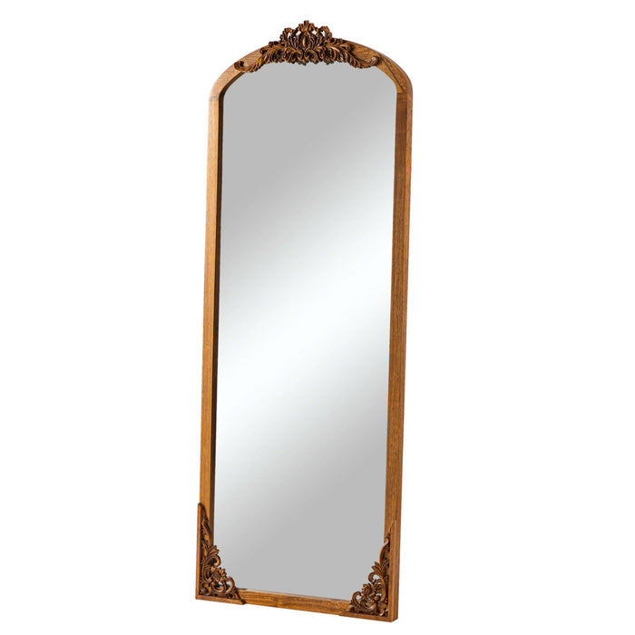 64" Brown Solid Wood Framed Full Length Mirror