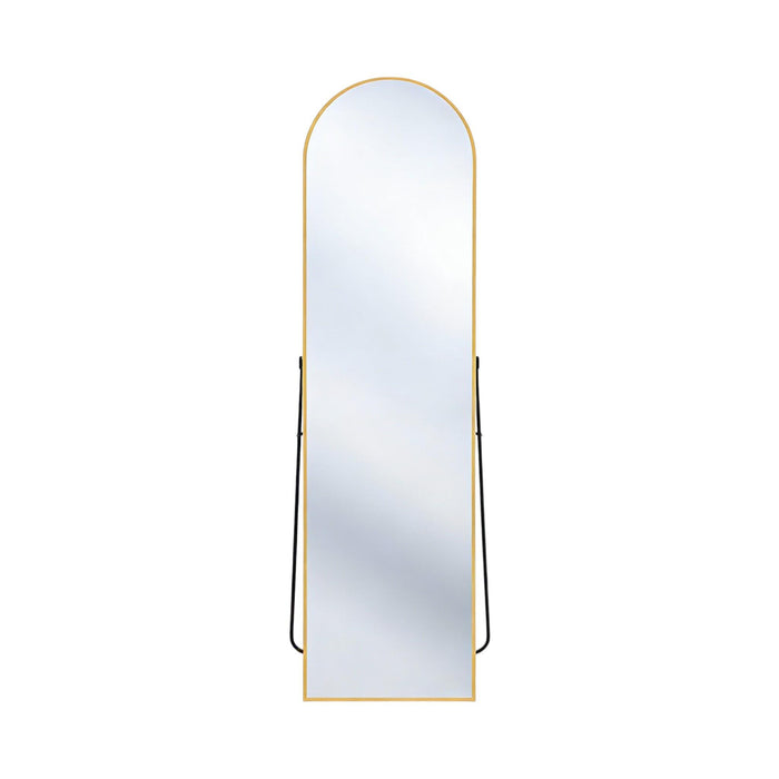 64" Gold Aluminum Arch Freestanding And Wall Mounted Framed Full Length Mirror