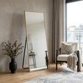 64" Gold Aluminum Freestanding And Wall Mounted Framed Full Length Mirror
