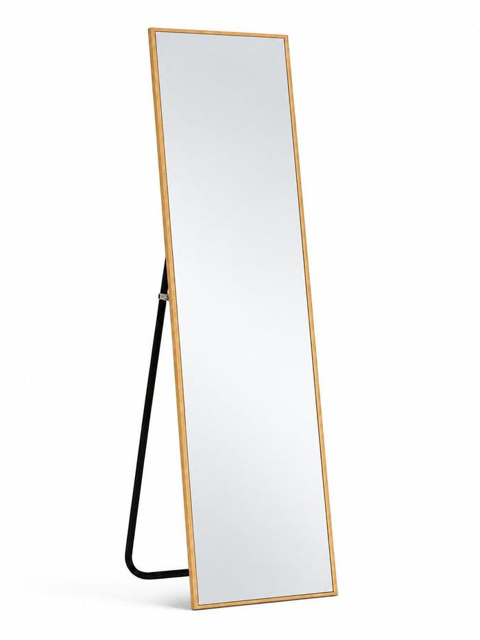 64" Gold Aluminum Freestanding And Wall Mounted Framed Full Length Mirror