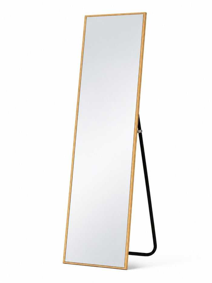 64" Gold Aluminum Freestanding And Wall Mounted Framed Full Length Mirror