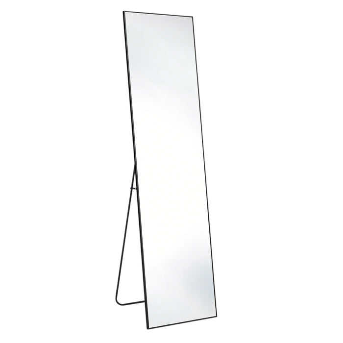 67" Black Aluminum Freestanding And Wall Mounted Framed Full Length Mirror