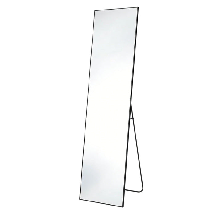 67" Black Aluminum Freestanding And Wall Mounted Framed Full Length Mirror