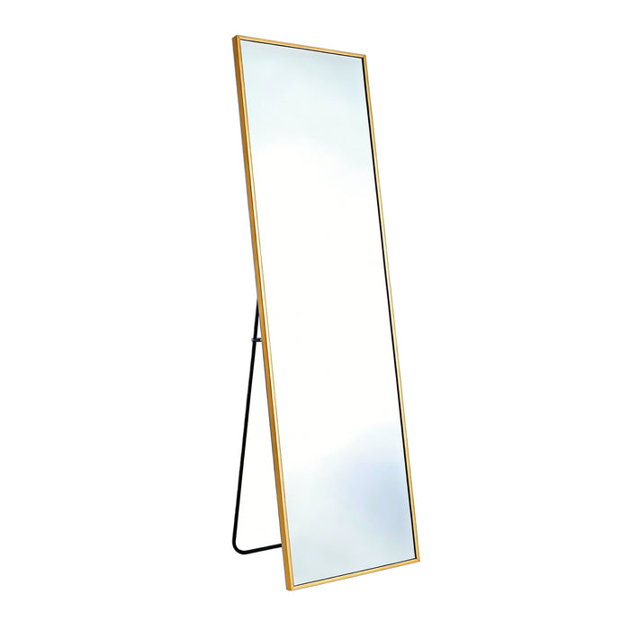 67" Gold Aluminum Freestanding And Wall Mounted Framed Full Length Mirror