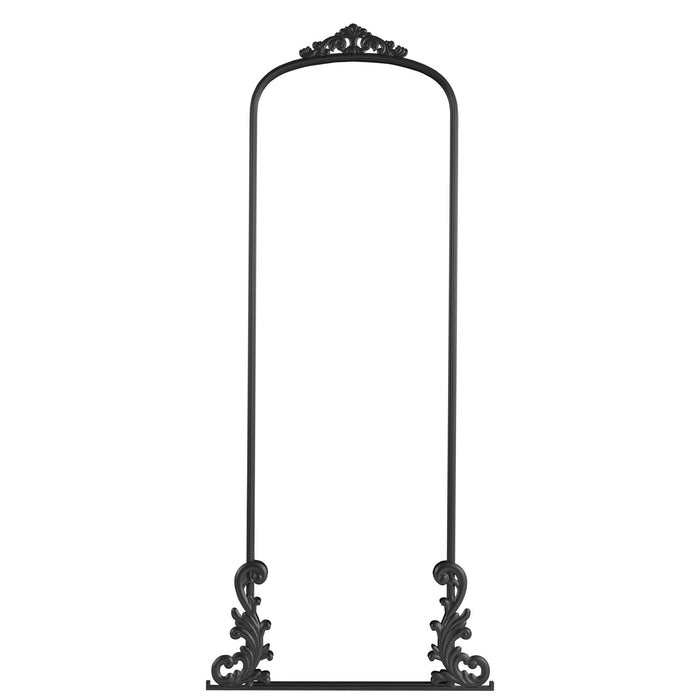 68" Black Metal Arch Framed Full Length Mirror