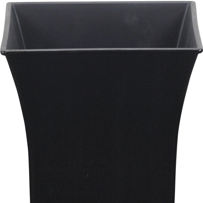 7" Black Recycled Plastic Indoor Outdoor Square Pot Planter