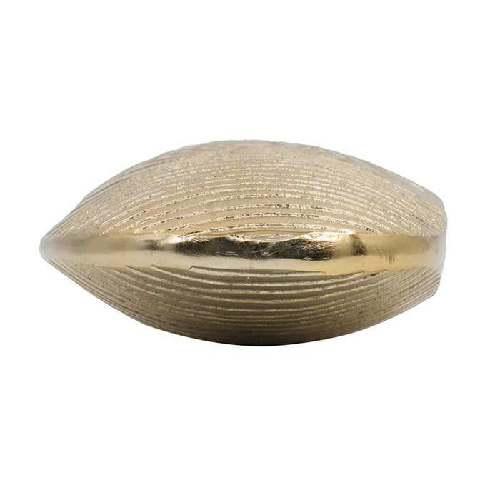 7" Gold Aluminum Oval Disc Table Vase