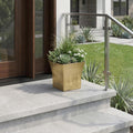 7" Gold Recycled Plastic Indoor Outdoor Square Pot Planter