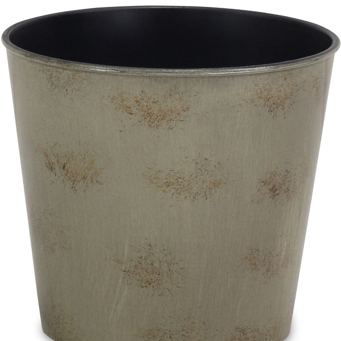 7" Gray Recycled Plastic Indoor Outdoor Round Pot Planter