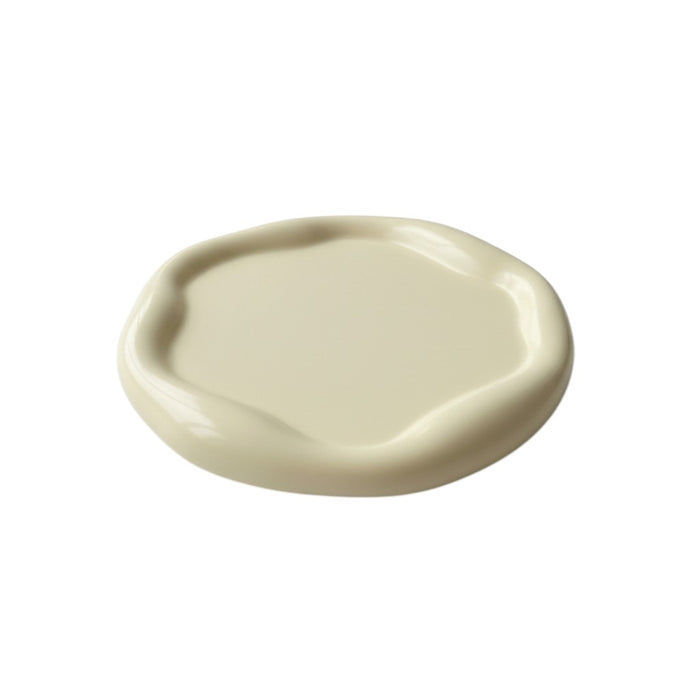 7" Light Yellow Resin Handmade Round Trinket Tray